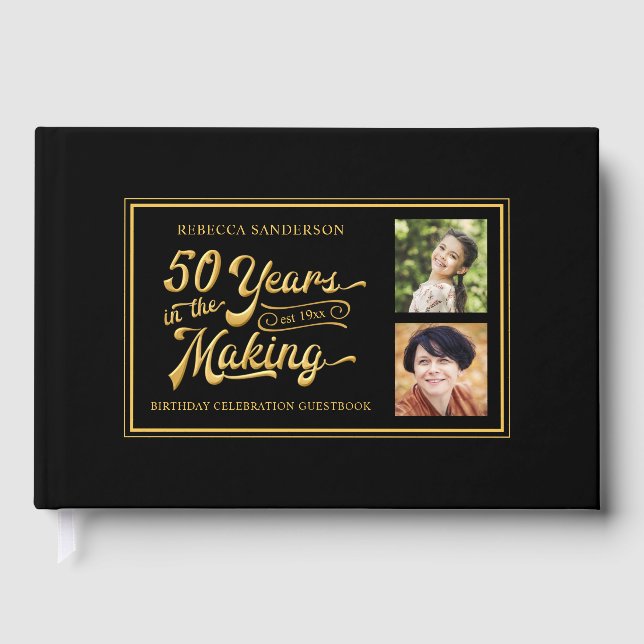 Livro De Visitas 50º aniversário e agora fotos Douradas (Frente)