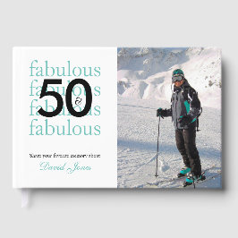 Livro De Visitas 50 & Fabulous 50th Birthday Custom Photo Name