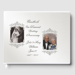 Livro De Visitas 60º Diamond Wedding Anniversário Foto Guestbook