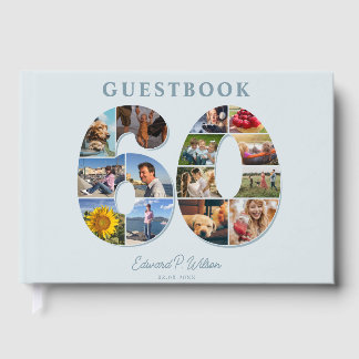 Livro De Visitas 60th Birthday Photo Collage Milestone Guestbook