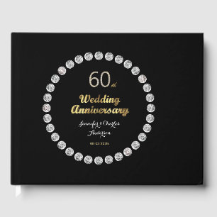 Livro De Visitas 60th Tipografia do ouro do aniversário de