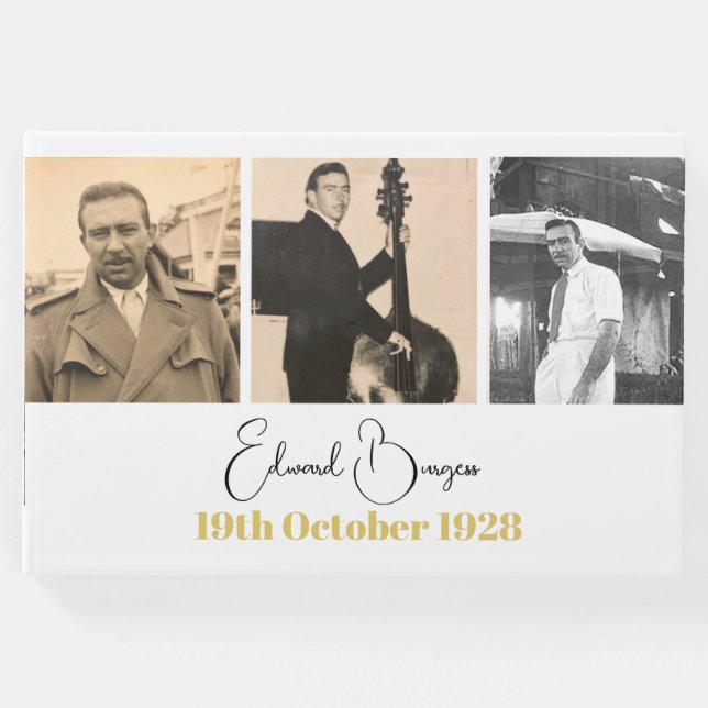 Livro De Visitas 90 Birthday Personal 3 Foto Momento Aniversário (Frente)