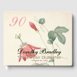 Livro De Visitas 90 Festa de aniversário Passiflora Personalizado L