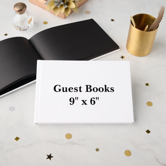 Livro De Visitas 9" x 6" Preto 60# Eclipse (Frente aberta)