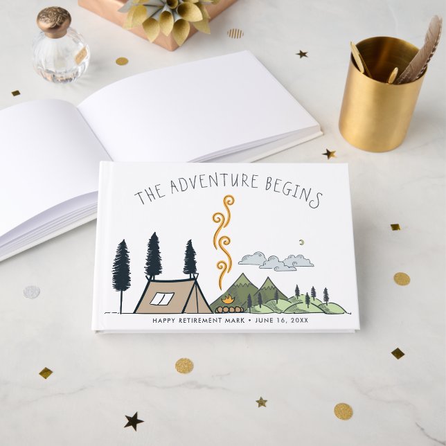 Livro De Visitas A Aventura Começa | Aposentação de Campanha (Frente aberta)