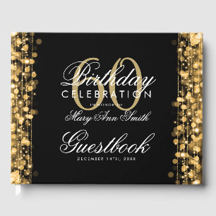 Livro De Visitas A festa de aniversário do Guestbook 60th Sparkles