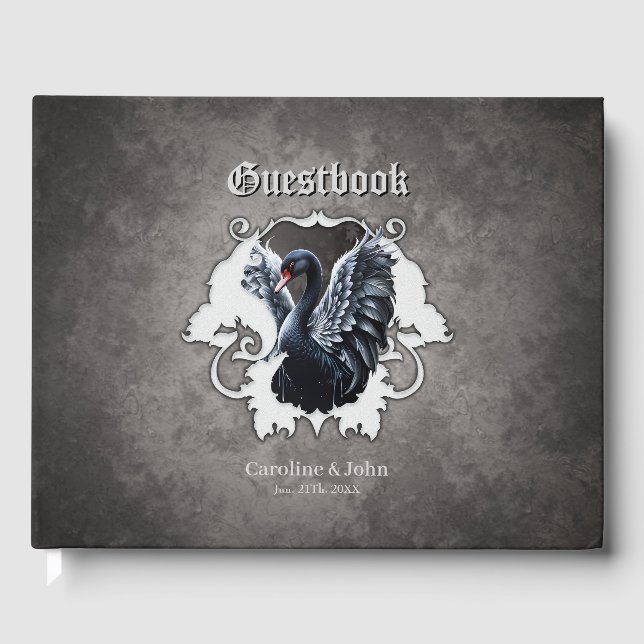 Livro De Visitas À sombra da elegância: Um cisne negro. (Frente)