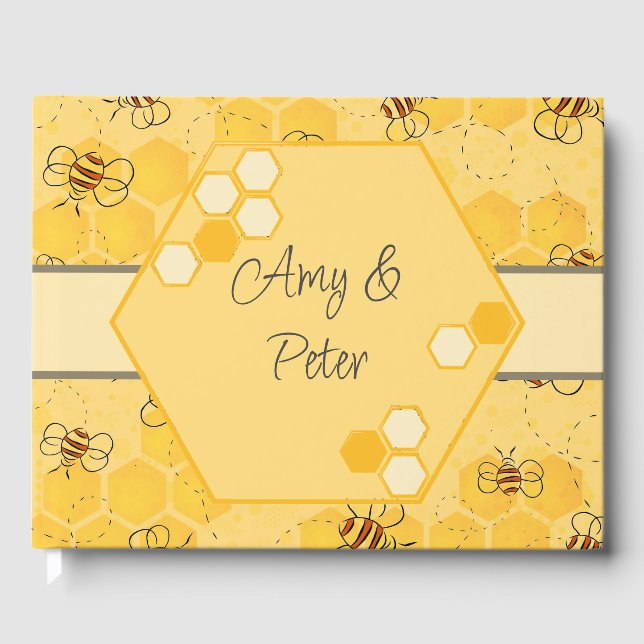 Livro De Visitas Abeja Zumbindo Abelhas Mel Cute  (Frente)