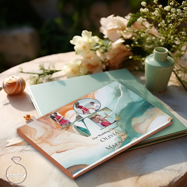 Livro De Visitas Abstrato Agate Terracotta Marbled (Make sure your guests have a place to leave their names and a short note  for your wedding keepsake)