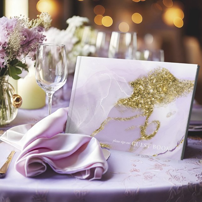 Livro De Visitas Abstrato da Lavanda Lux Ink ID990 (Criador carregado)