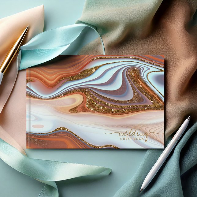 Livro De Visitas Abstrato Glitter Strata Wedding SW ID903 (Criador carregado)