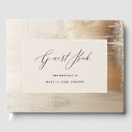 Livro De Visitas Abstrato ouro | Casamento Elegante
