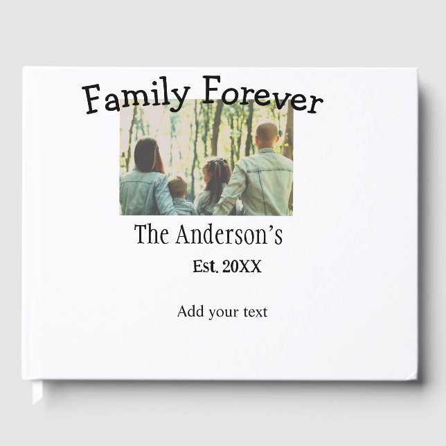 Livro De Visitas Adicionar nome de família foto ano rusticidade fer (Frente)