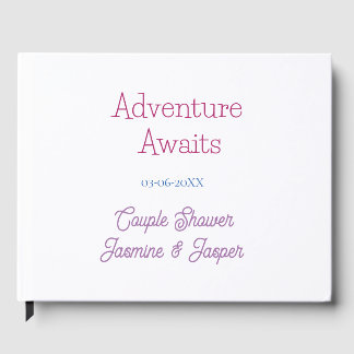 Livro De Visitas adventure awaits couple shower name date pink blue