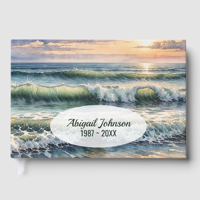 Livro De Visitas Água Oceano Surf e Praia (Frente)