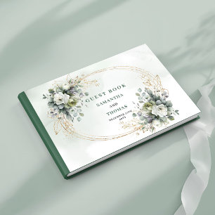 Livro De Visitas Álbum de Convidados de Casamento Botânico Verde Br