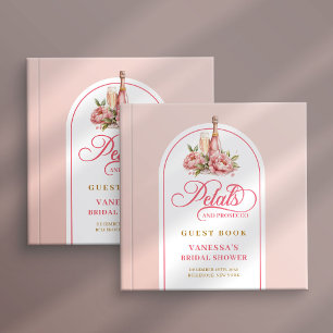 Livro De Visitas Álbum de fotos com sinal de ouro rosado e pétalas