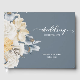 LIVRO DE VISITAS ALGO AZUL - CASAMENTO FLORAL MUTADO