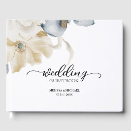 LIVRO DE VISITAS ALGO AZUL - CASAMENTO FLORAL TRADICIONAL