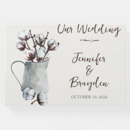 Livro De Visitas Algodão no Casamento de Pitcher