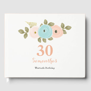 Livro De Visitas Algum partido de aniversário de 30 anos floral da