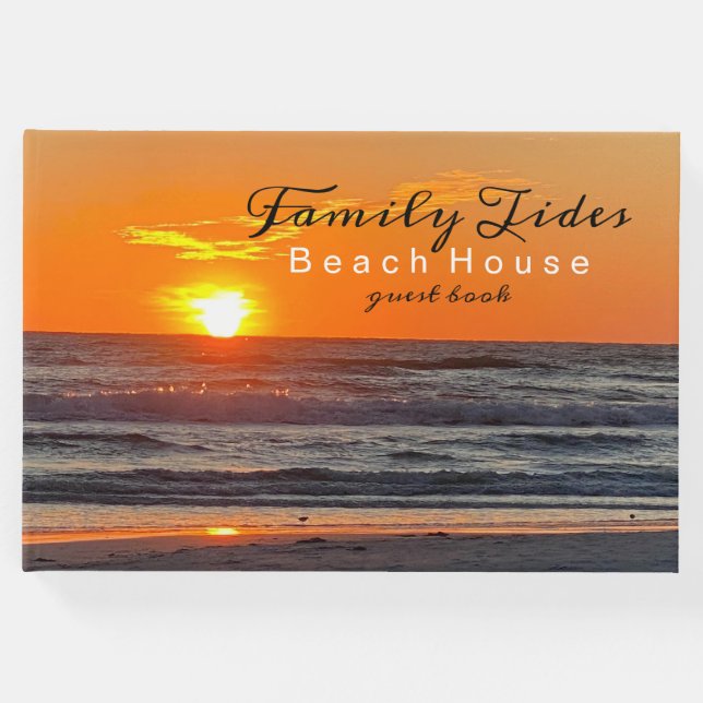 Livro De Visitas Aluguer de Férias de Praia de Foto Sunset (Frente)