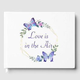 Livro De Visitas Amar Borboleta Aquarela Borboletas Azul Casamento