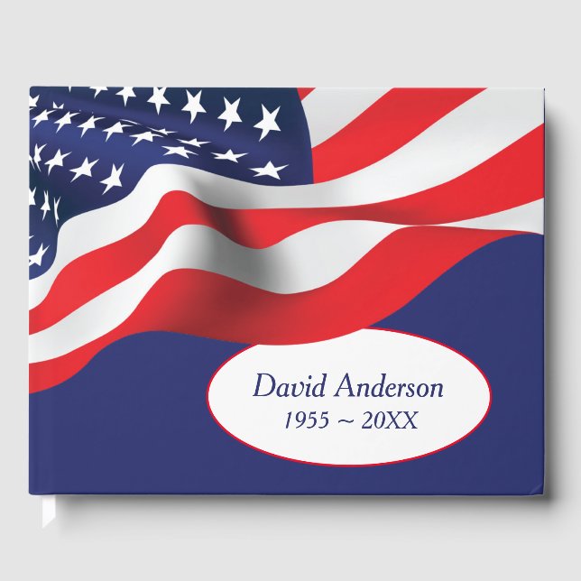 Livro De Visitas American Flag for Veteran Funeral (Frente)