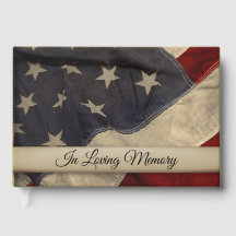 American Flag Funeral Guest Book (Livro de convida
