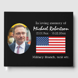 Livro De Visitas American Flag Veteran Memorial Guest Book