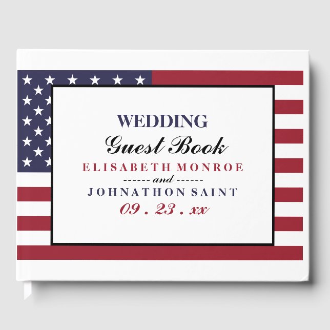 Livro De Visitas American Flag Wedding (Frente)
