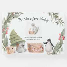 Livro De Visitas Amigos do inverno | Pinguins e Ursos Polares