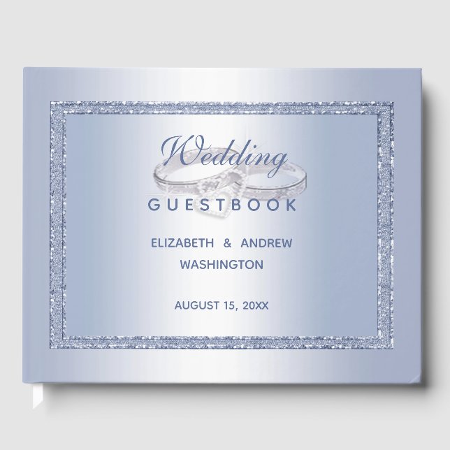 Livro De Visitas Anéis de Casamento de Pergueiro e Prata (Frente)