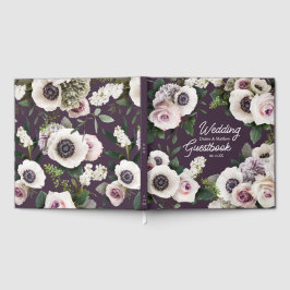 Livro De Visitas Anêmona Branca em Ameixa da Meia-Noite