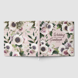 Livro De Visitas Anêmona Branca em Giz Mauve