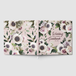 Livro De Visitas Anêmona Branca em Mauve Chalk