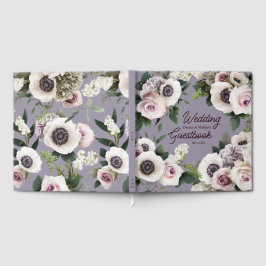 Livro De Visitas Anêmona Branca sobre Cinza Gota do Norte