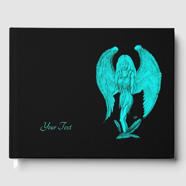 Livro De Visitas Angel, Black and Green design (Frente)
