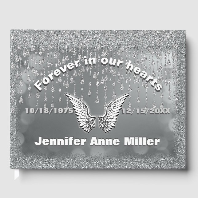 Livro De Visitas Angel Tears Silver Memorial Guest Book (Frente)