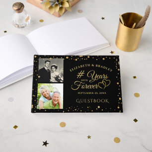 Livro De Visitas Aniversário Anos Elegantes para Sempre 2 Fotos