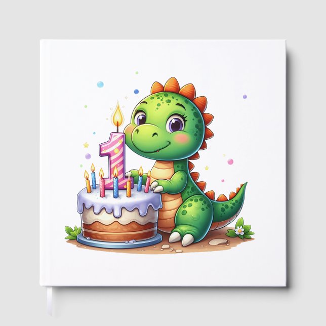 Livro De Visitas Aniversário de 1 ano do Dino (Frente)