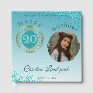 Livro De Visitas Aniversário de 20 anos com Foto Personalizada em B