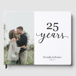 Livro De Visitas Aniversário de 25 Anos de Casamento Minimalista