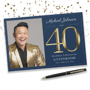 Livro De Visitas aniversário de 40 anos de Fotografias Personalizad