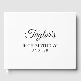 Livro De Visitas Aniversário de 50 anos Elegant Script