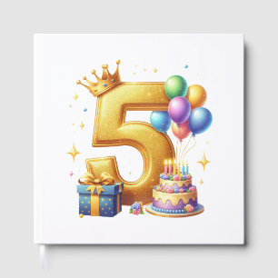 Livro De Visitas Aniversário de 5 anos dourado