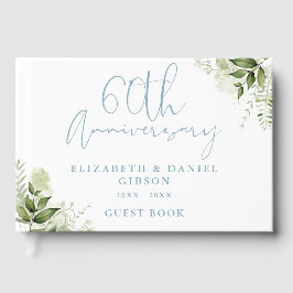 Livro De Visitas Aniversário de 60 anos de Casamento Flora Greenery