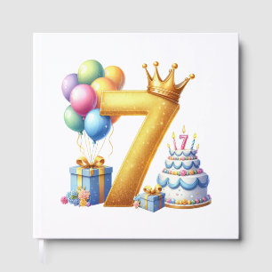 Livro De Visitas Aniversário de 7 anos dourado