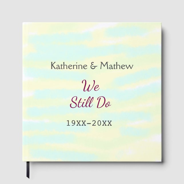 Livro De Visitas Aniversário de renovação de Vow do greenpastel ama (Frente)