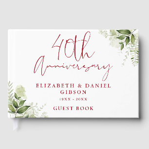 Livro De Visitas Aniversário de Rubi de 40 Anos de Casamento Foto c